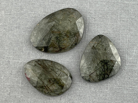 Green Rutile Quartz Lot | 14 carats | Rose Cut Natural Loose Gemstone | QU334 - Gem Enthusiast
