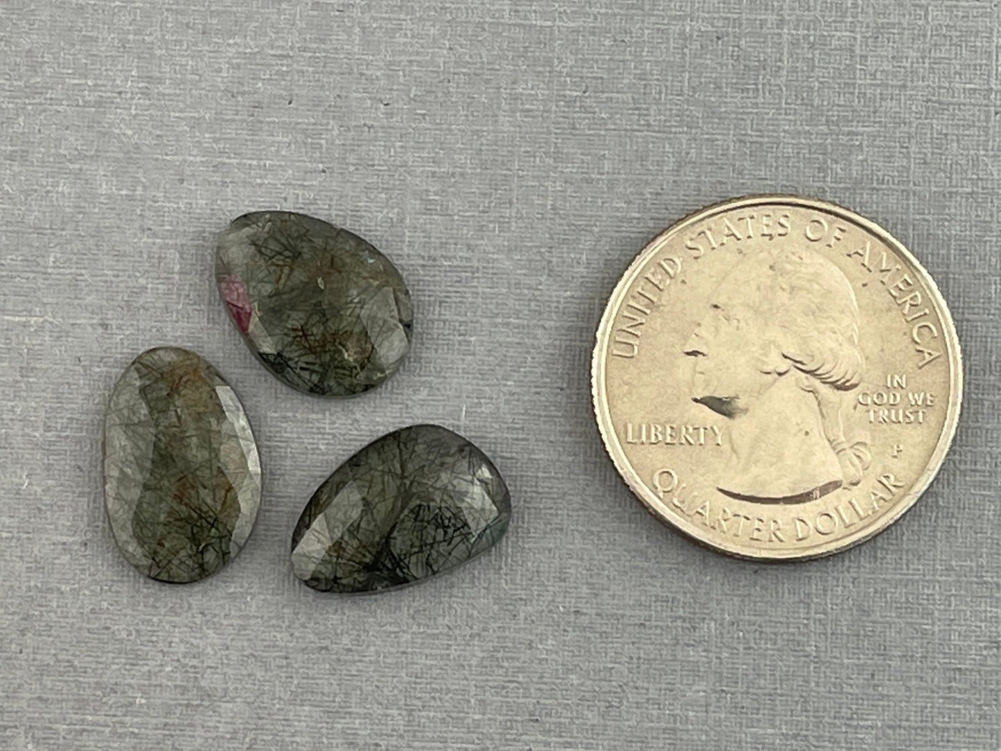 Green Rutile Quartz Lot | 16 carats | Rose Cut Natural Loose Gemstone | QU335 - Gem Enthusiast