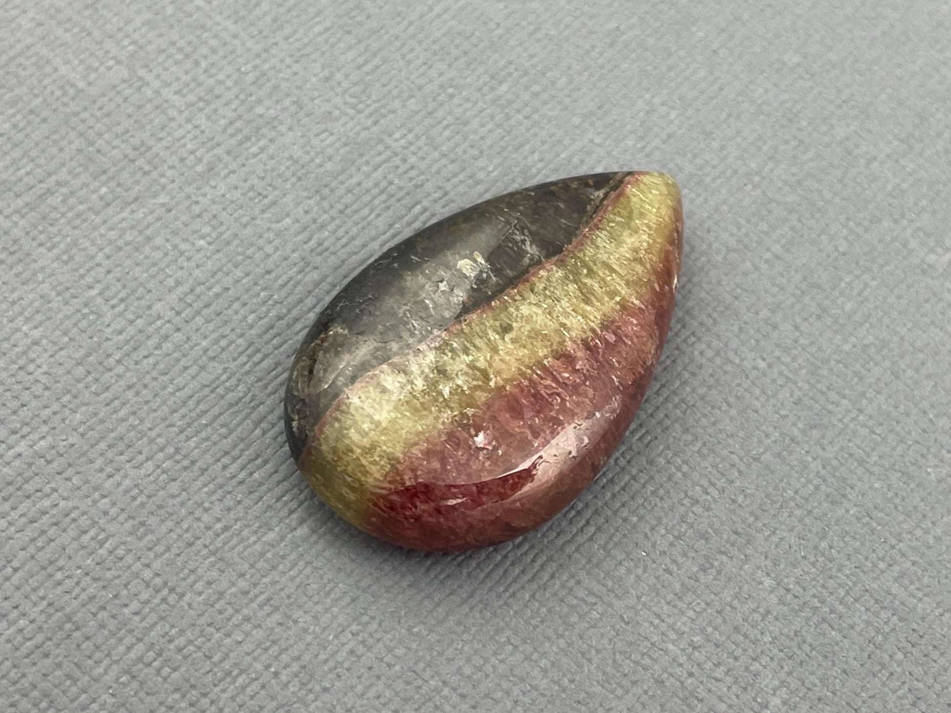 HUGE TriColor Tourmaline Pear Cabochon | Natural Gemstones | 31x19 mm | 34.4 cts | TO551 - Gem Enthusiast