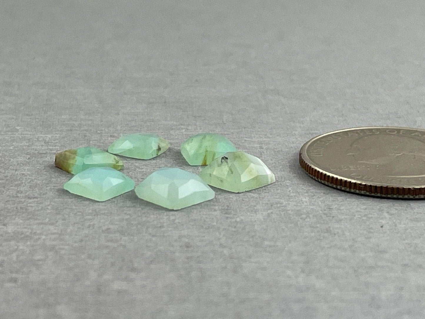 Peruvian Opal Square Rose Cut Lot | 5.56 carats | 7mm | Natural Gemstone from Peru | PO419 - Peruvian Opal - GemEnthusiast
