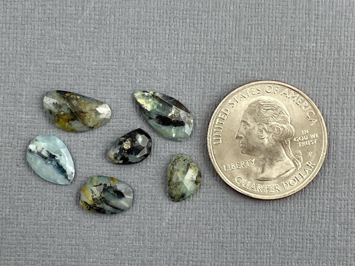 Peruvian Opal Rose Cut Lot | 9 - 14mm | Natural Gemstone from Peru | 6.74 carats | PO426 - Peruvian Opal - GemEnthusiast