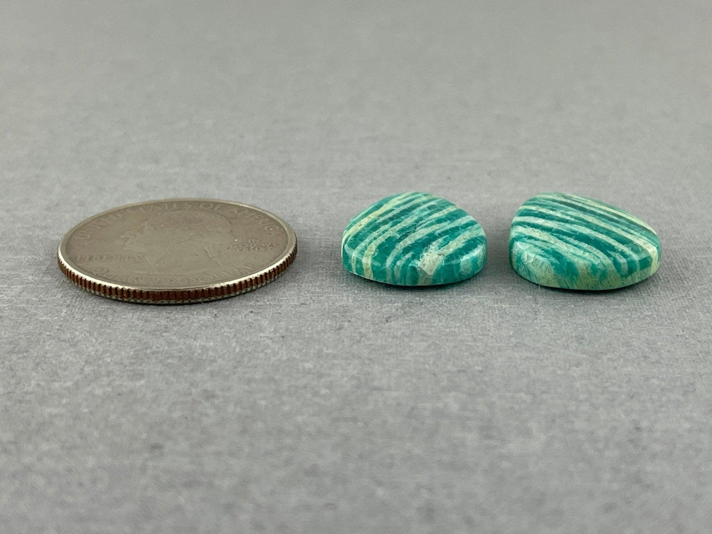 Amazonite Matched Pair Pear Cabochons | Natural Loose Gemstone | AMZ216 - - GemEnthusiast