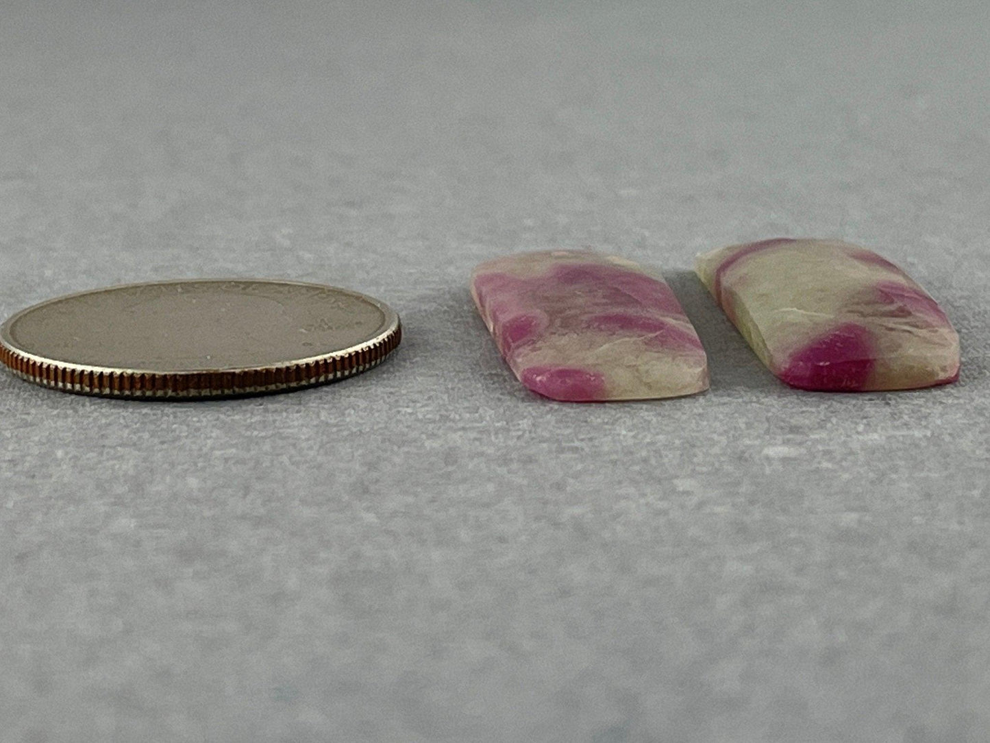 Ruby Included Quartz Pair | Rose Cut Natural Loose Gemstone | RC106 - Ruby in Quartz - GemEnthusiast