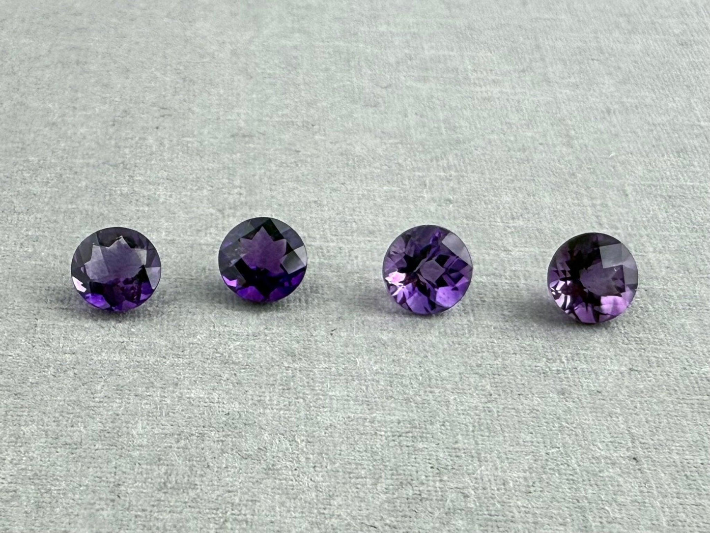 5mm Arizona Amethyst Checkerboard Faceted Gemstone | Ethically Sourced - - GemEnthusiast