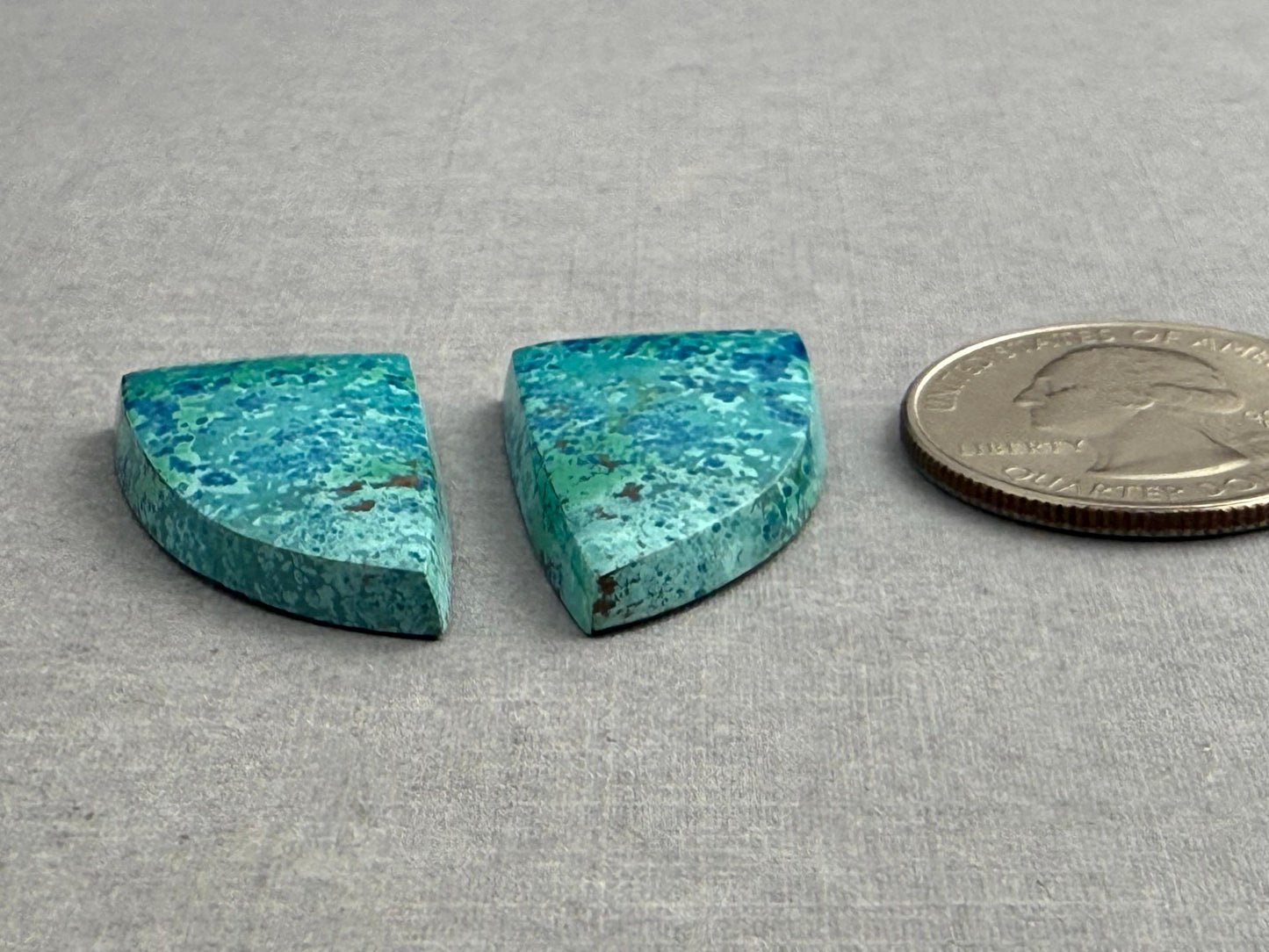 Chrysocolla-Malachite Pair | Natural Loose Cabochon Gemstone | CM106 - Chrysocolla, Malachite - GemEnthusiast