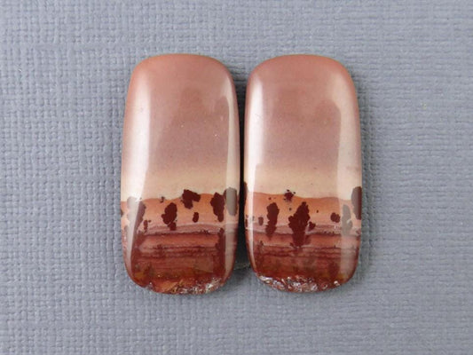 New Mexico Apache Sage Rhyolite Pair | 38x24x4 | Natural Cabochon | RH112 - Apache Sage Rhyolite - GemEnthusiast