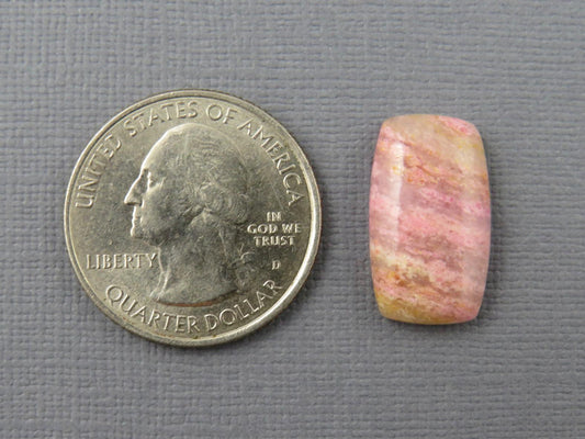 Sunset Rhodonite | 20x11 mm | Natural Cabochon Mined in Italy | RD101 - Sunset Rhodonite, Spessartite Garnet - GemEnthusiast
