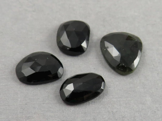 Tourmaline Rose Cut Cabochon | Dark Green to Black | Loose Natural Gemstones | TO343