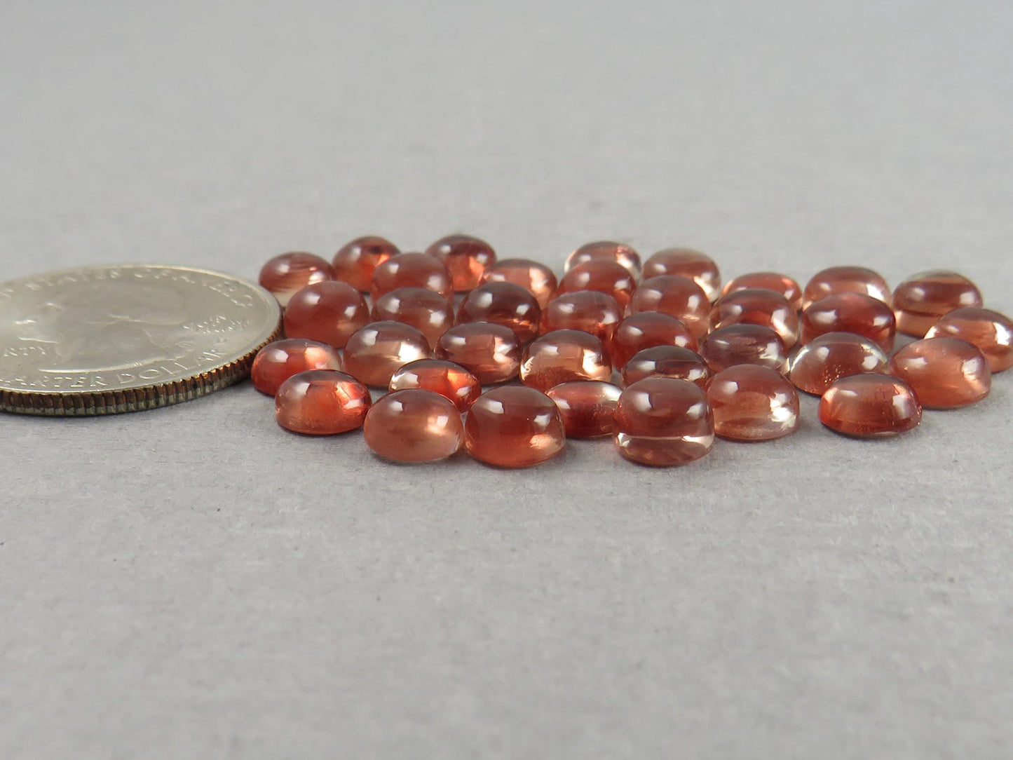 6mm Red Oregon Sunstones Round Cabochons | Per Stone - Oregon Sunstone - GemEnthusiast
