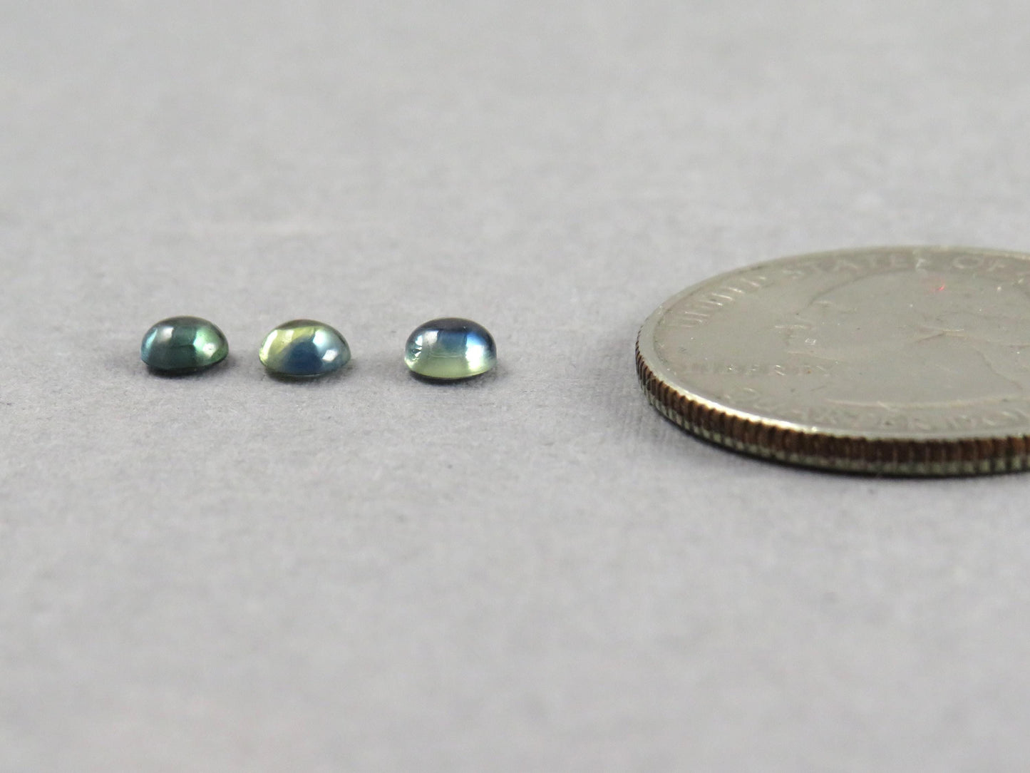 Montana Sapphire Cabochon - 4mm Round Lot | Bicolor Teal-Blue | American Gemstone | SA306 - Montana Sapphire - GemEnthusiast