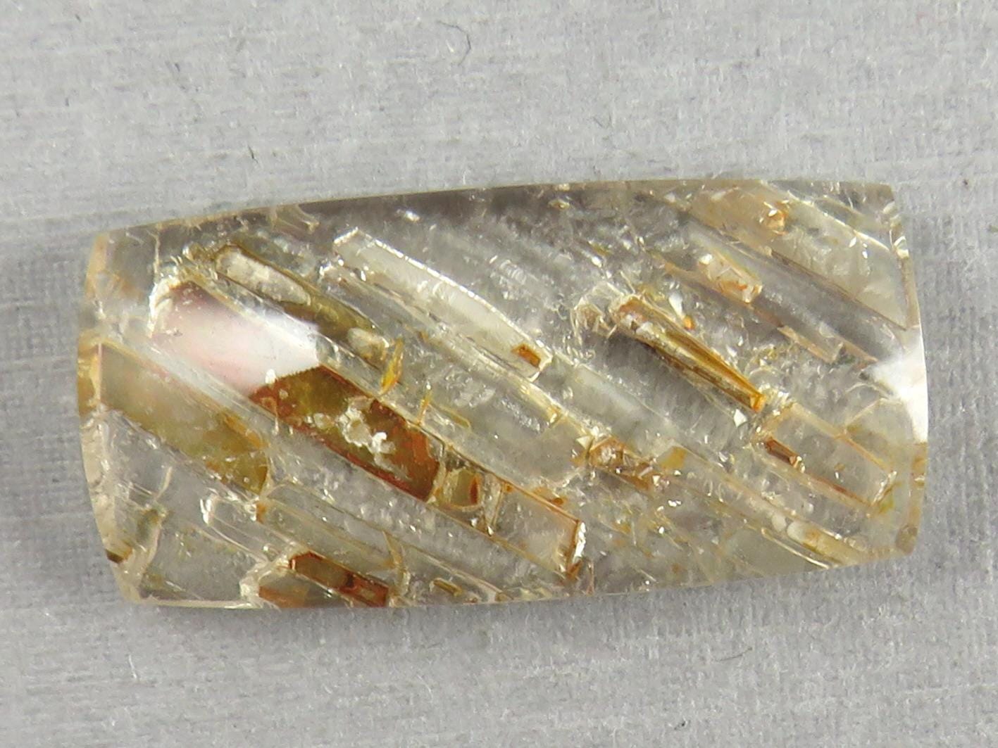 Quartz with Biotite | Rectangle Cabochon | Brazil | 27x13x6 | 19.5 carats | QU541 - Quartz, Biotite - GemEnthusiast