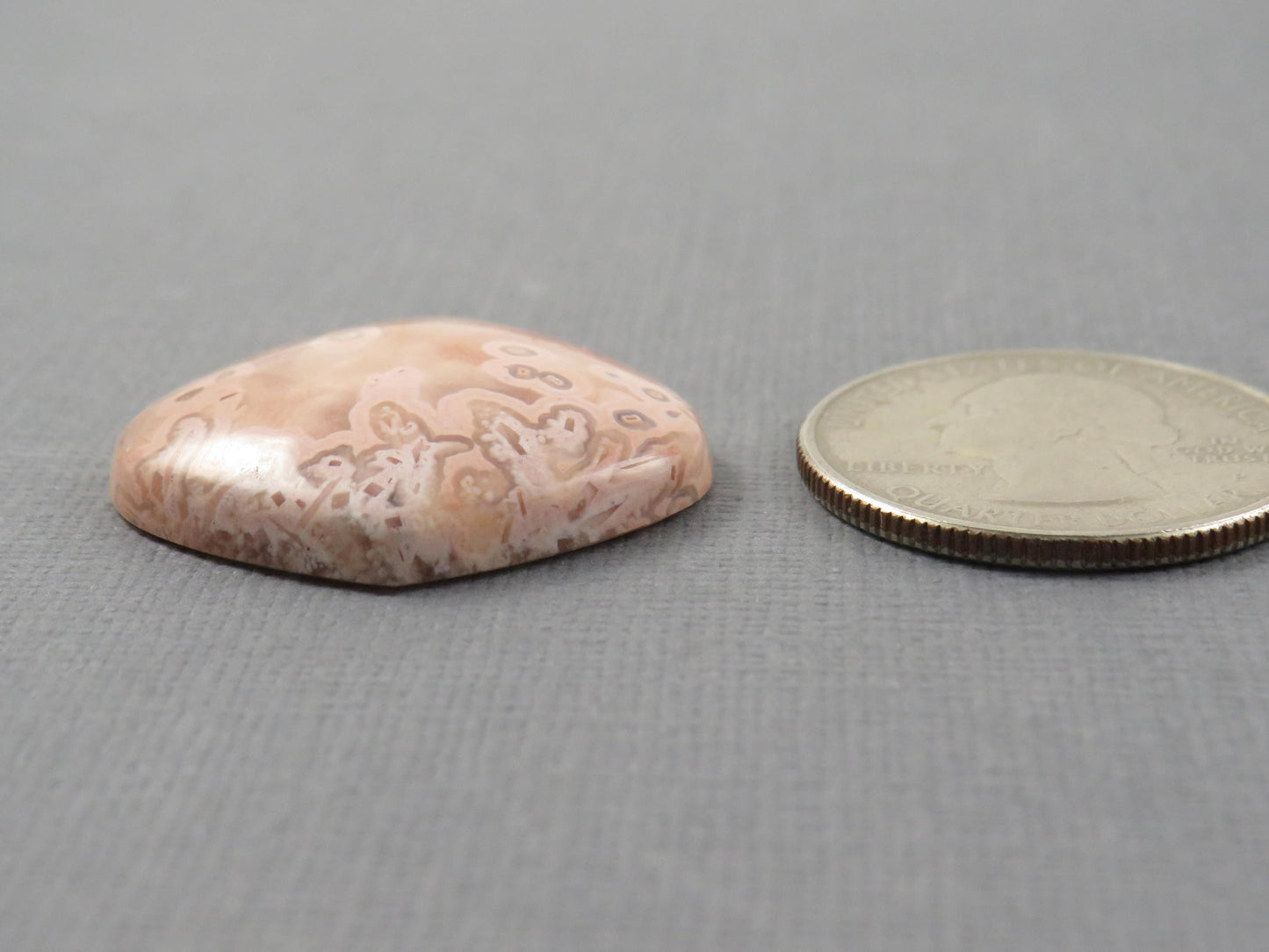 Peach Crazy Lace Agate Teardrop | Cabochon for Setting | 28x28mm, 30ct | Indonesia | AG407 - - GemEnthusiast