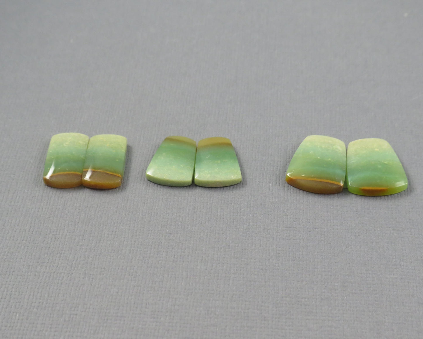 Green Petrified Wood Opal | Cabochons for Setting | 14–16mm, avg 7.4ct | Per Pair | Indonesia | WO261 - - GemEnthusiast