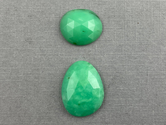 Large Mint Chrysoprase Rose Cut Lot | Chalcedony Gemstones | 16 carats | CY125 - Gem Enthusiast