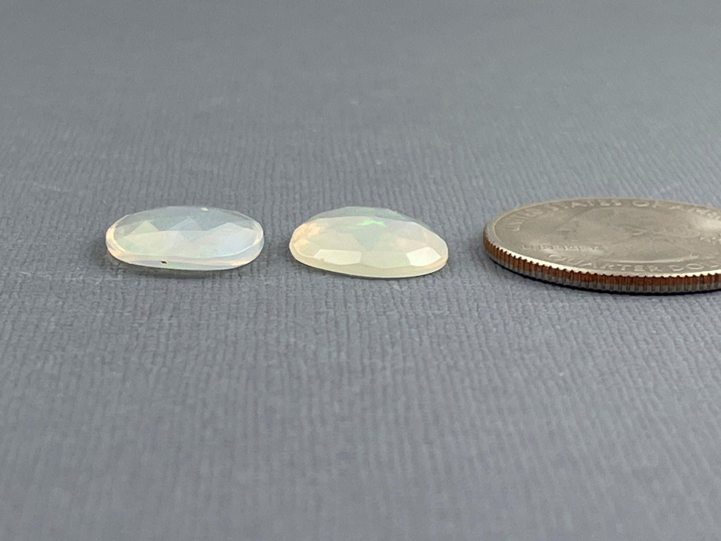 Large Pair Ethiopian Opals with Fire | 16mm length | Rose Cut Gemstone Lot | 6 carats | OP470 - Opal - Gem Enthusiast