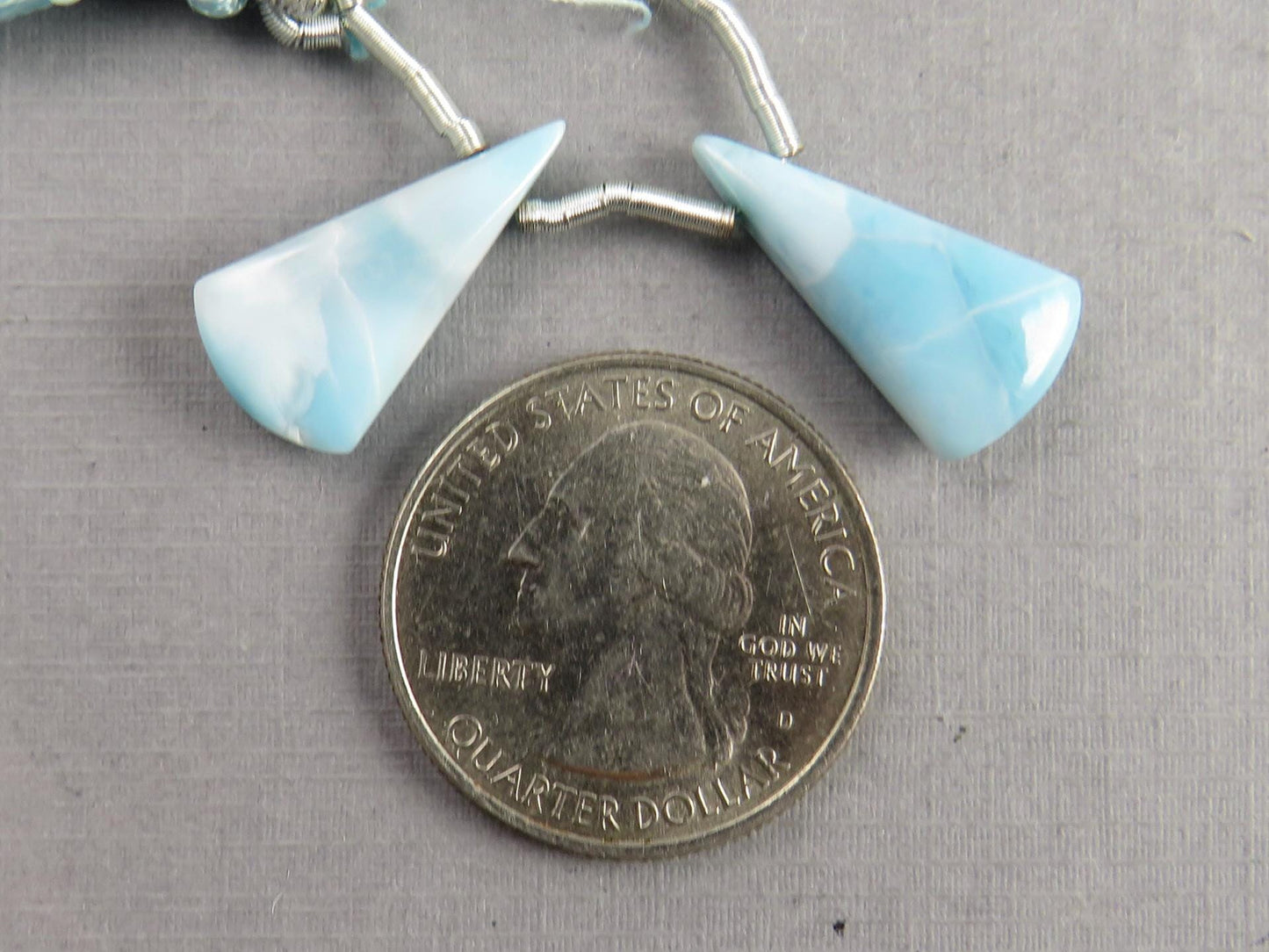 Larimar Bead Pair | Matched Pair | Natural Gemstone | B107 - Gem Enthusiast