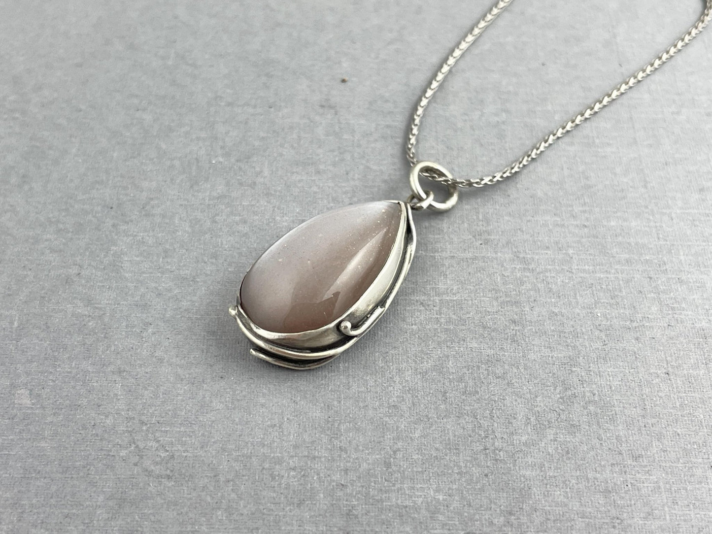 Moonstone Botanic Pendant Necklace with Adjustable Chain - Jewelry - Gem Enthusiast
