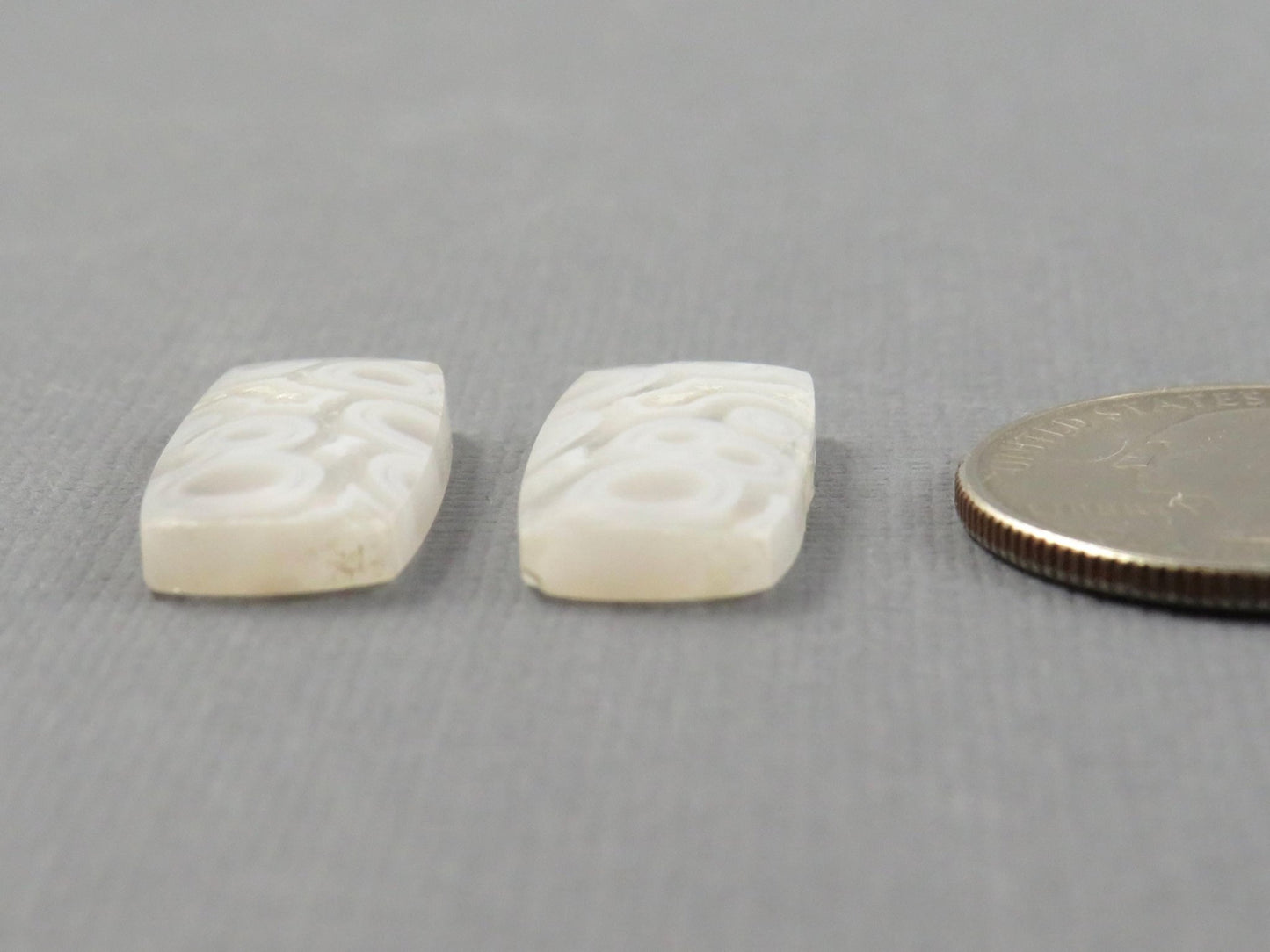 Orbicular Agate Cabochon Rectangle | Eye Agate | 22x10.5mm, 18.8ct | Per Pair | Indonesia | OA105 - Gem Enthusiast