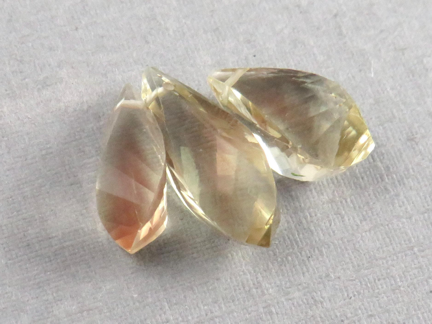 Oregon Sunstone | Faceted Swirl Briolette Set | USA | Three Stone Lot | OSB113 - Gem Enthusiast