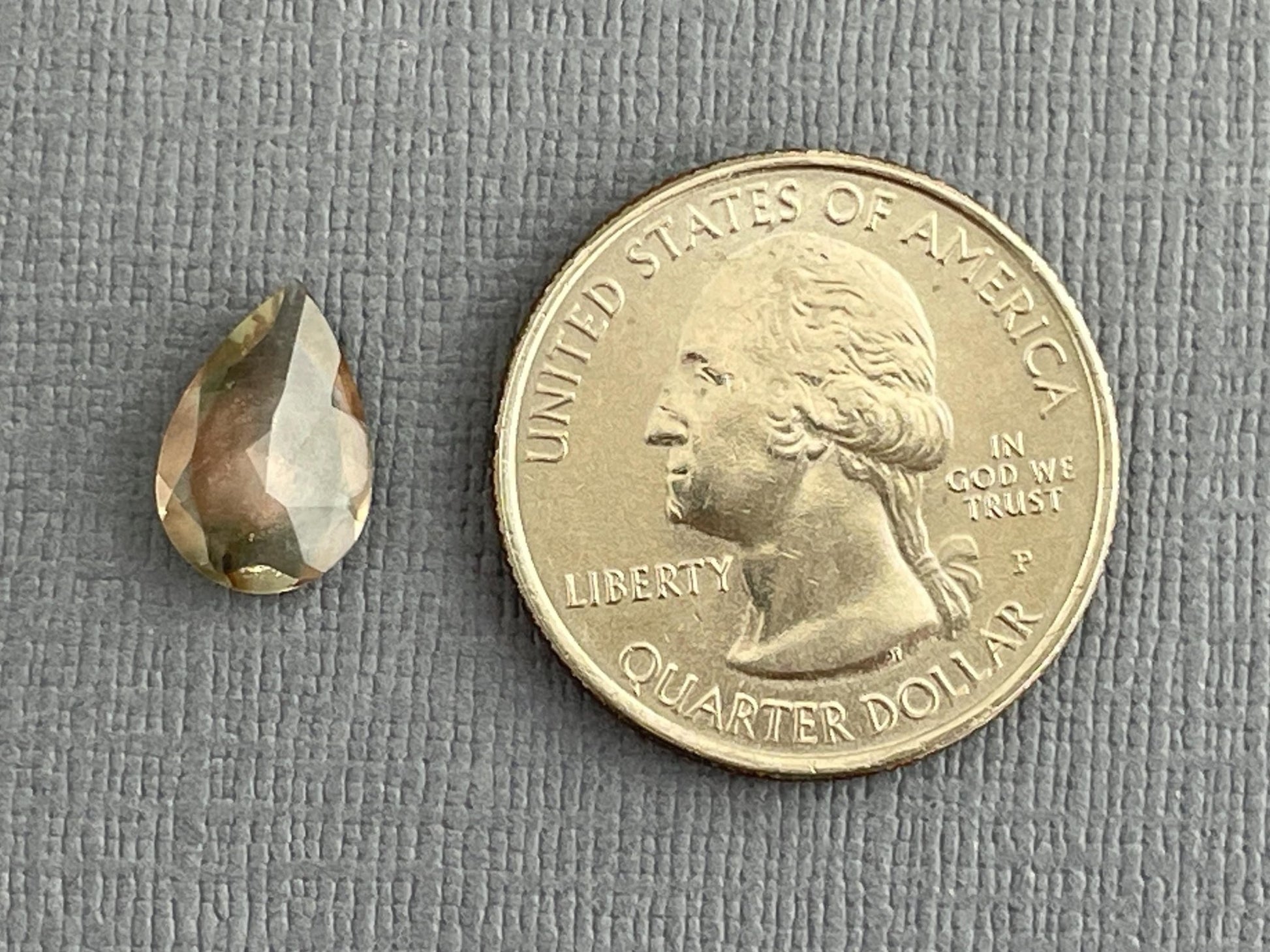 Oregon Sunstone Pear Gemstone with Green Striation | 12x8 mm | 2.2 carats | OSF186 - Oregon Sunstone - Gem Enthusiast