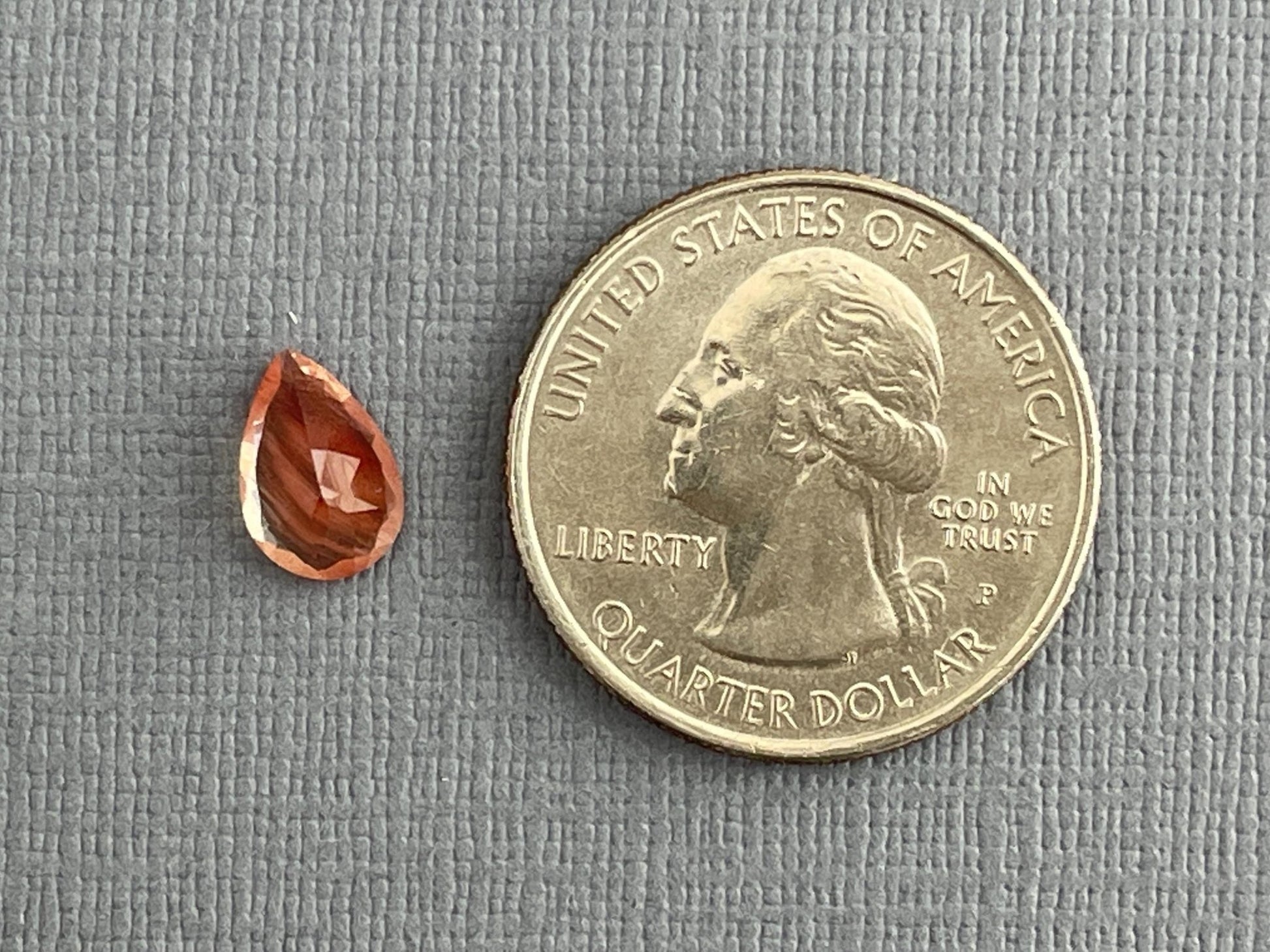 Oregon Sunstone Pear Gemstone with Schiller | 1.42 carats | OSF190 - Oregon Sunstone - Gem Enthusiast