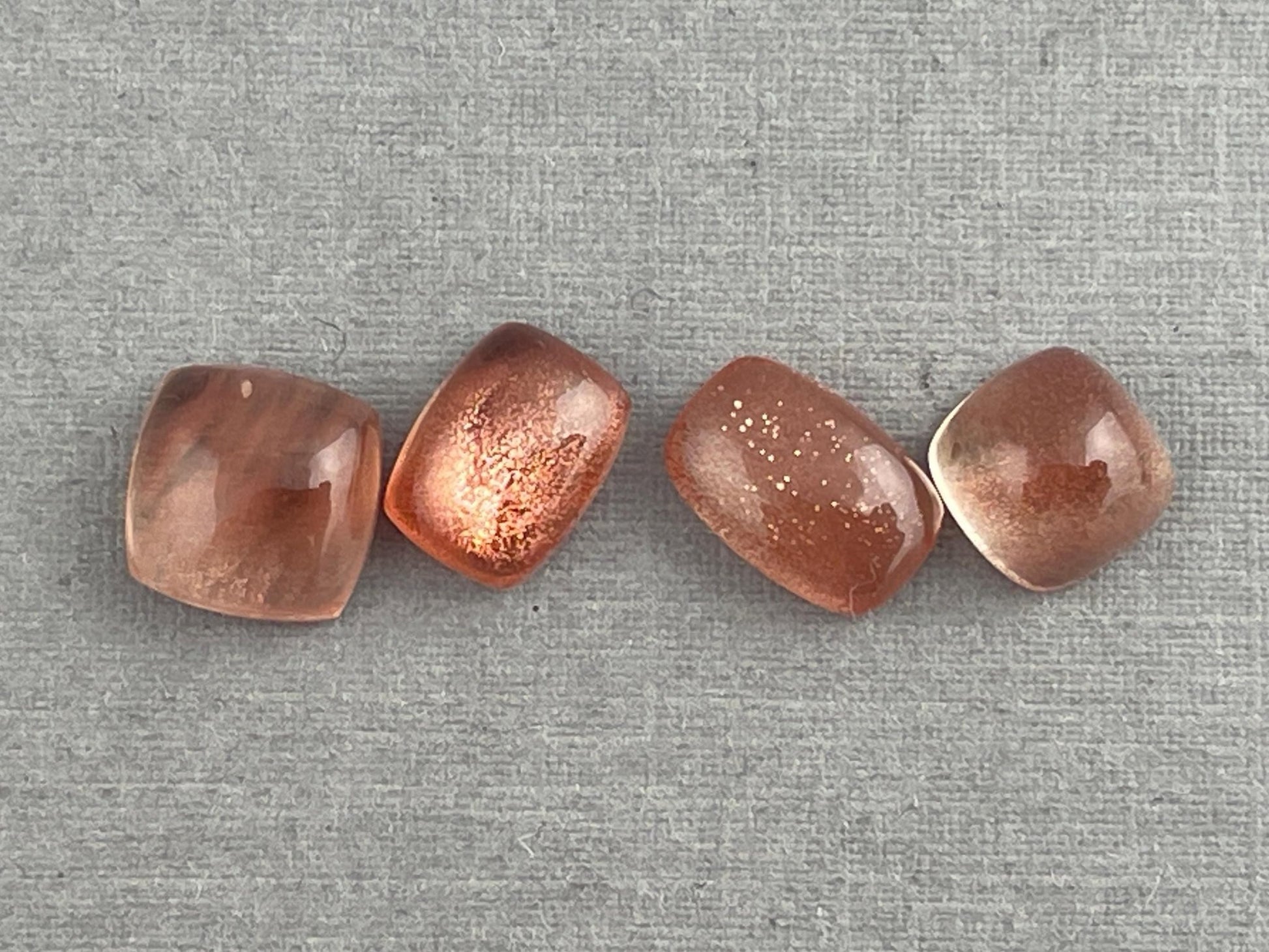 Oregon Sunstones Cushion Cabochon Lot | Schiller | 7.22 carats | OSC304 - Oregon Sunstone - Gem Enthusiast