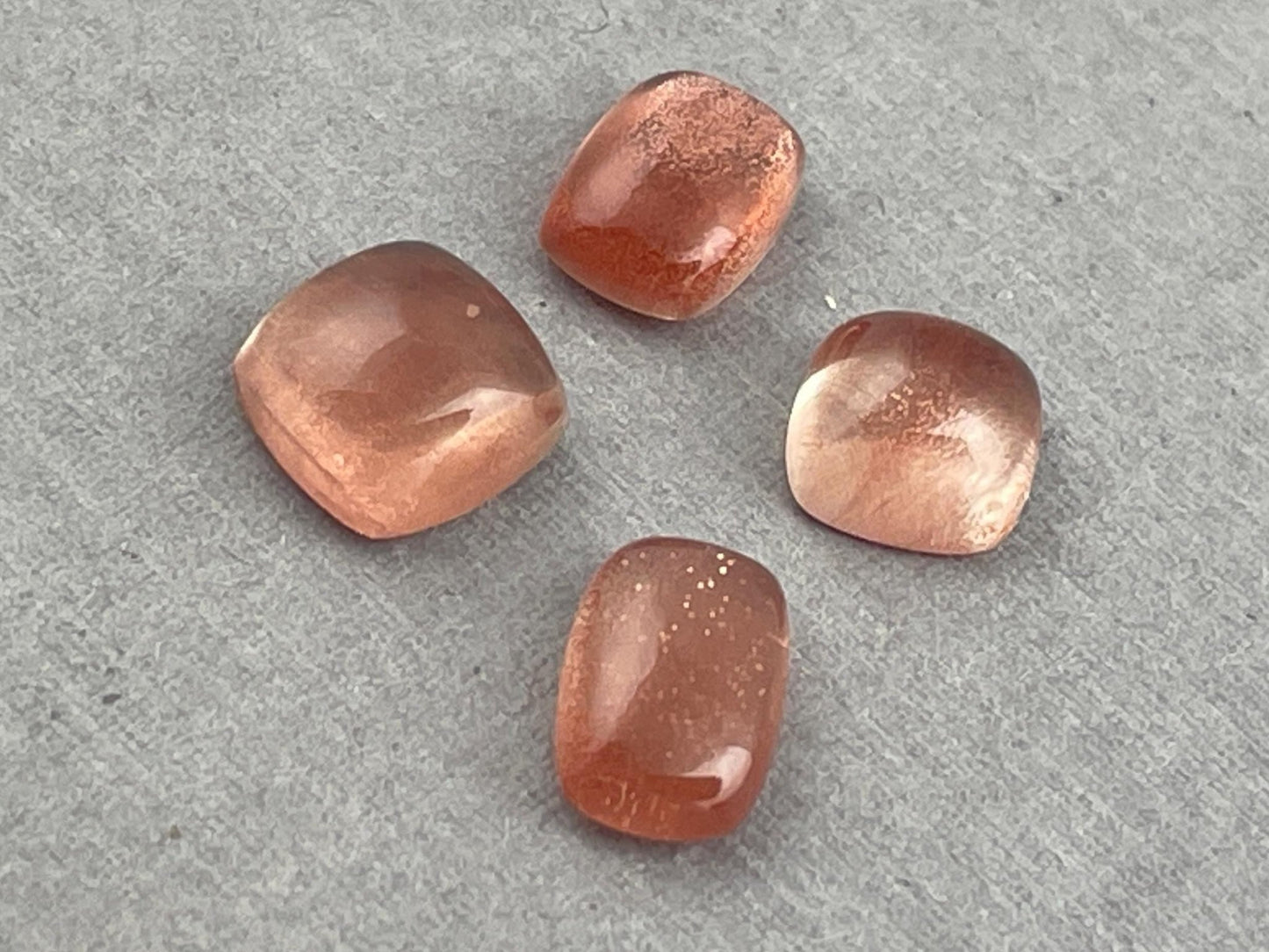 Oregon Sunstones Cushion Cabochon Lot | Schiller | 7.22 carats | OSC304 - Oregon Sunstone - Gem Enthusiast
