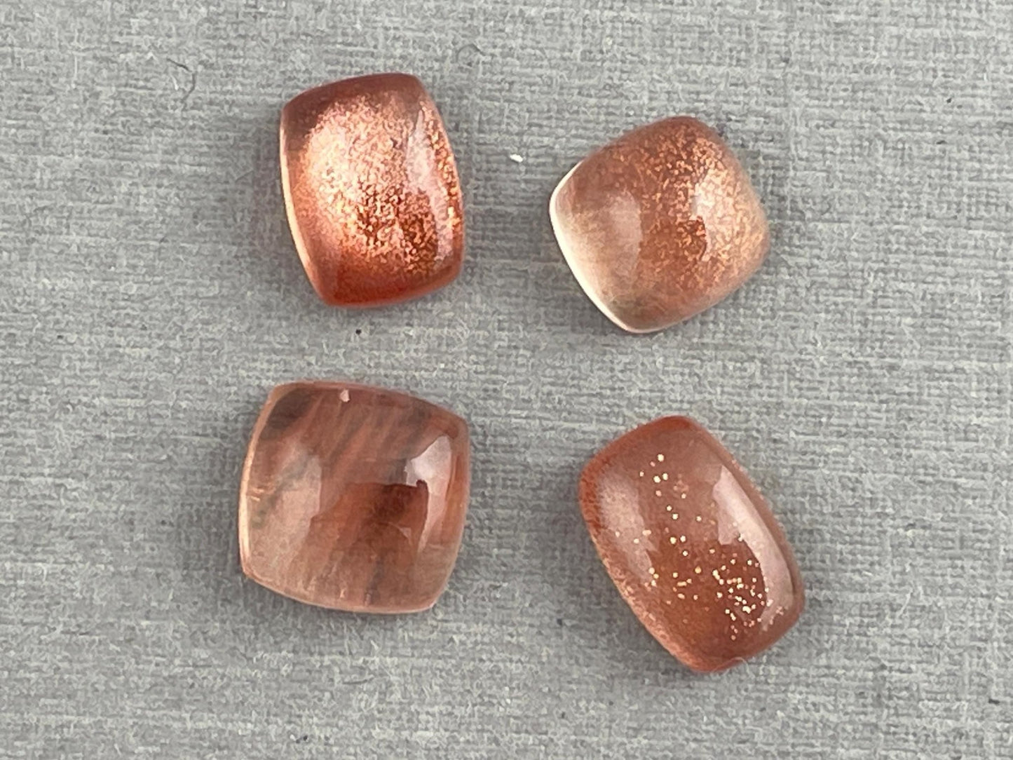 Oregon Sunstones Cushion Cabochon Lot | Schiller | 7.22 carats | OSC304 - Oregon Sunstone - Gem Enthusiast