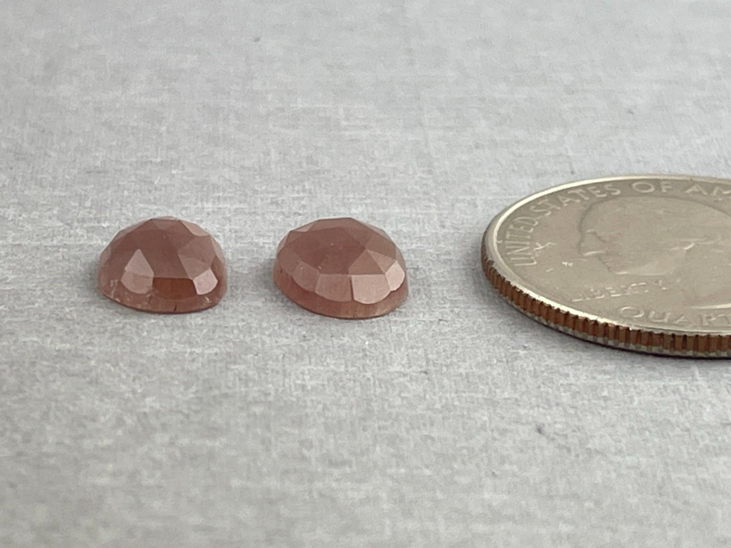 Peach Sapphire Rose Cut Pair | 11mm x 8mm | Natural Gemstones | SP542 - Gem Enthusiast