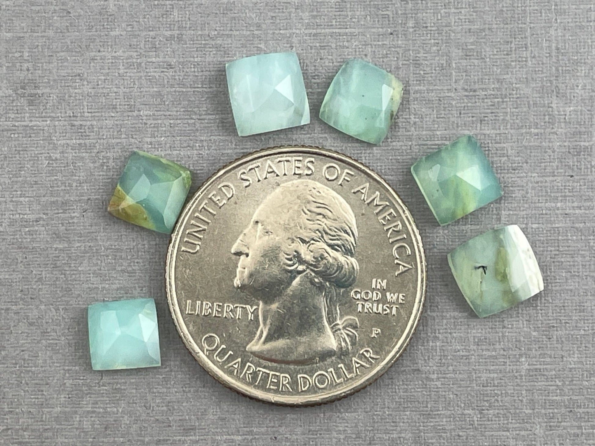 Peruvian Opal Square Rose Cut Lot | 5.56 carats | 7mm | PO419 - Opal - Gem Enthusiast