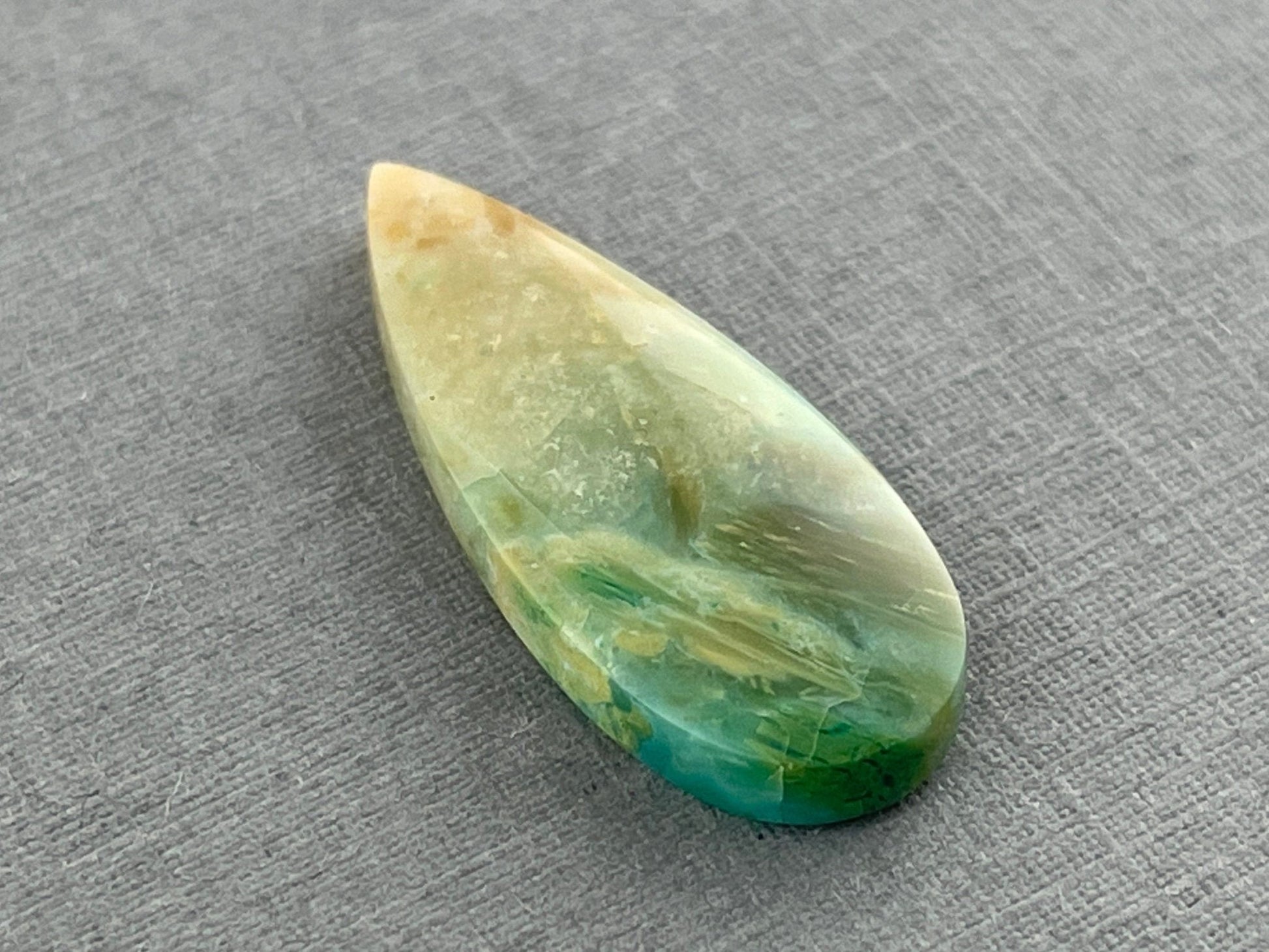 Petrified Wood Opal Pear | Natural Opalized Fossil Cabochon | WO226 - Gem Enthusiast
