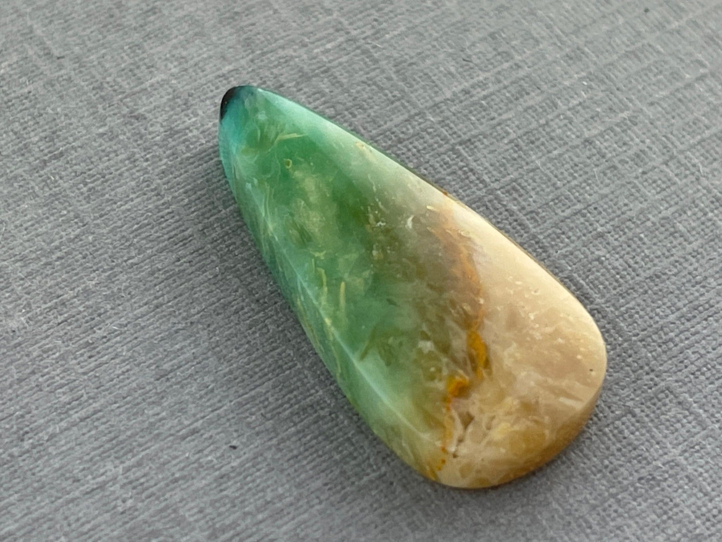 Petrified Wood Opal Pear | Natural Opalized Fossil Cabochon | WO227 - Gem Enthusiast