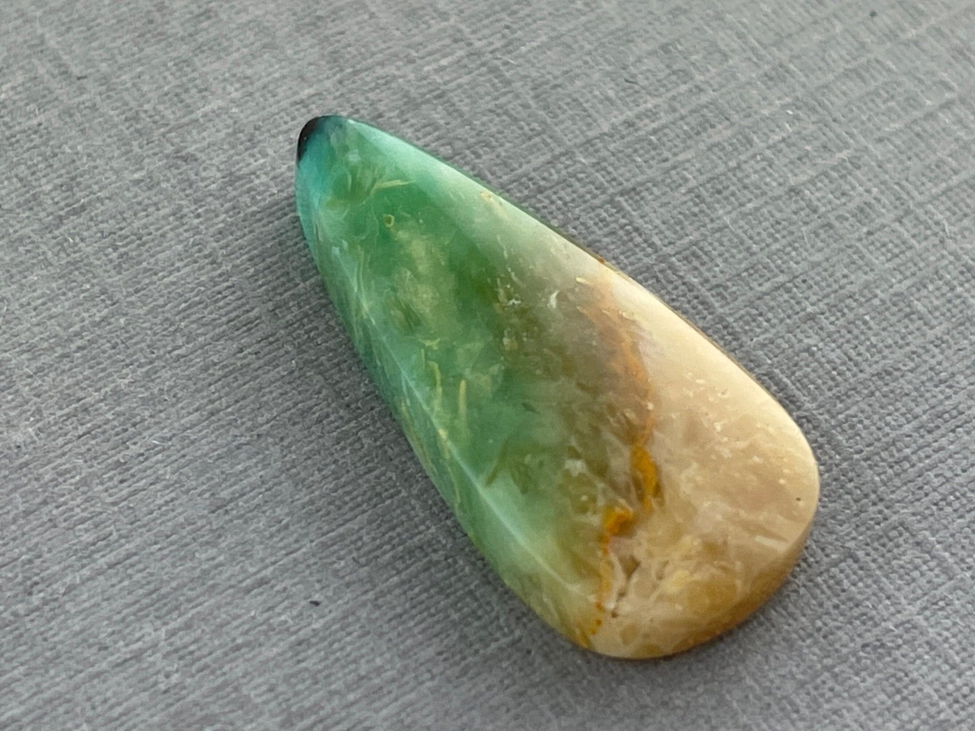 Petrified Wood Opal Pear | Natural Opalized Fossil Cabochon | WO227 - Gem Enthusiast