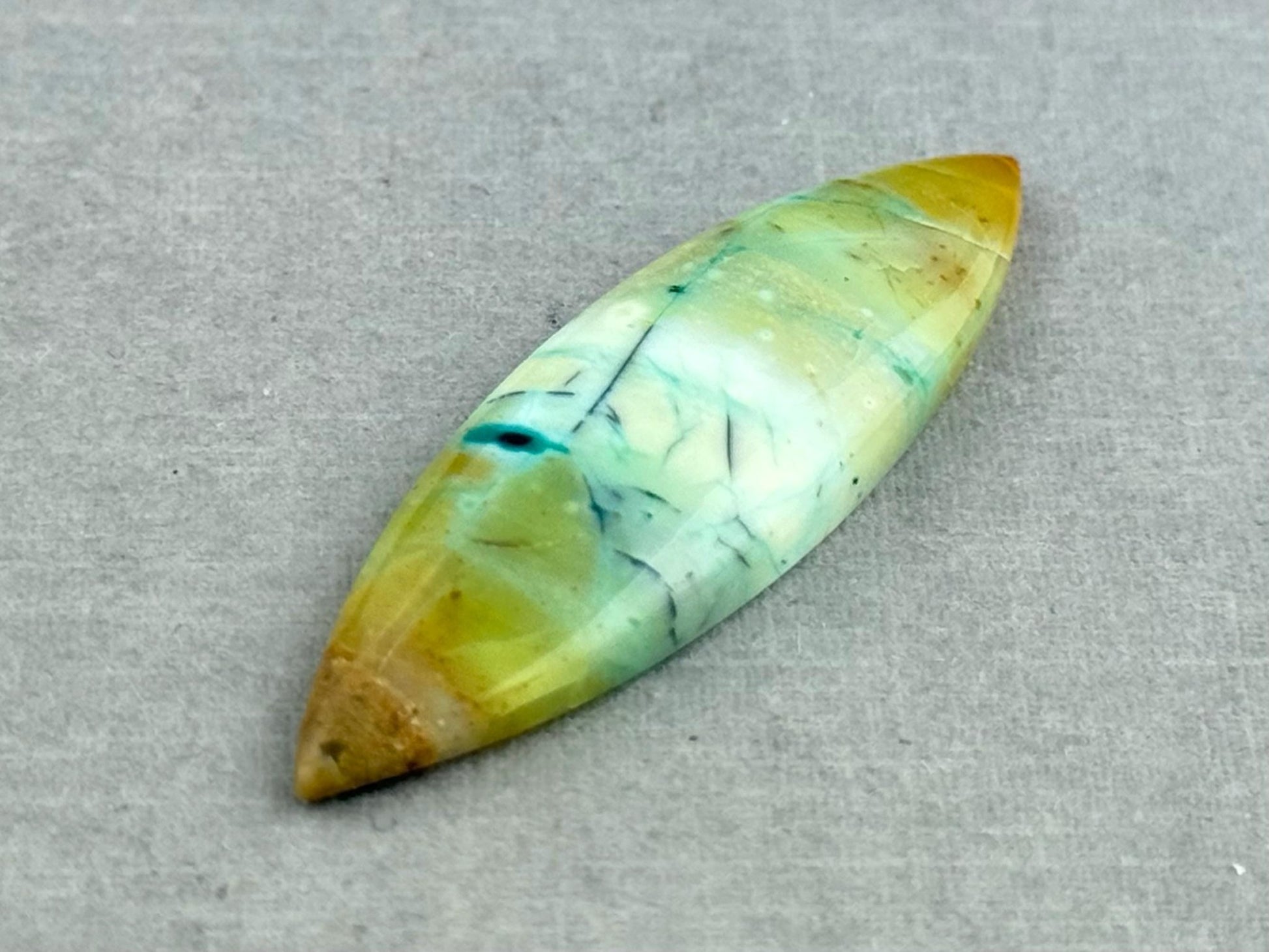 Petrified Wood Opal Pear | Natural Opalized Fossil Cabochon | WO240 - Gem Enthusiast
