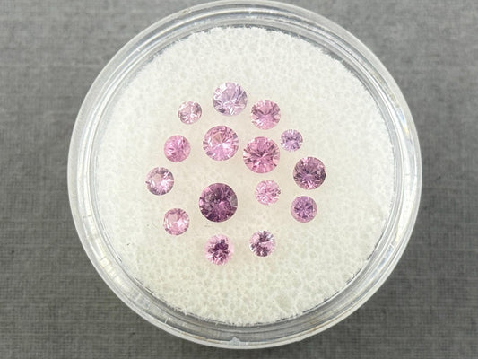 Pink & Purple Sapphire Faceted Lot: Natural Gemstones (1.48 carats, 2.3mm - 3.3mm) SF128 - Gem Enthusiast