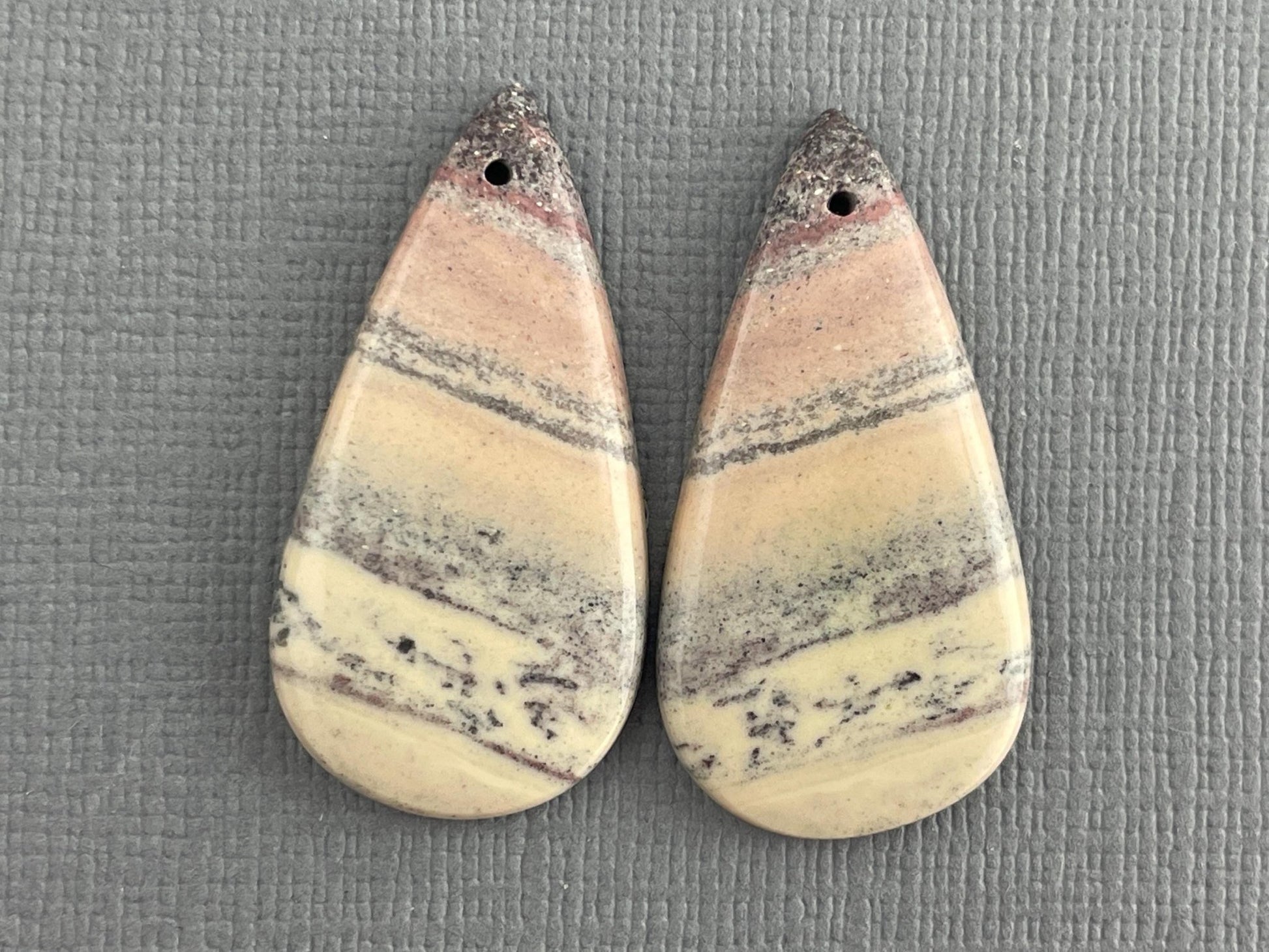 Porcelain Jasper Bead Pair | Natural Loose Gemstone Bead | Z161 - Gem Enthusiast