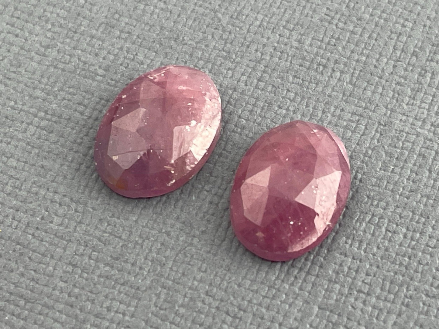 Purple Pink Sapphire Rose Cut Pair | 12.5mm x 9mm | Natural Loose Gemstones | SP508 - Gem Enthusiast