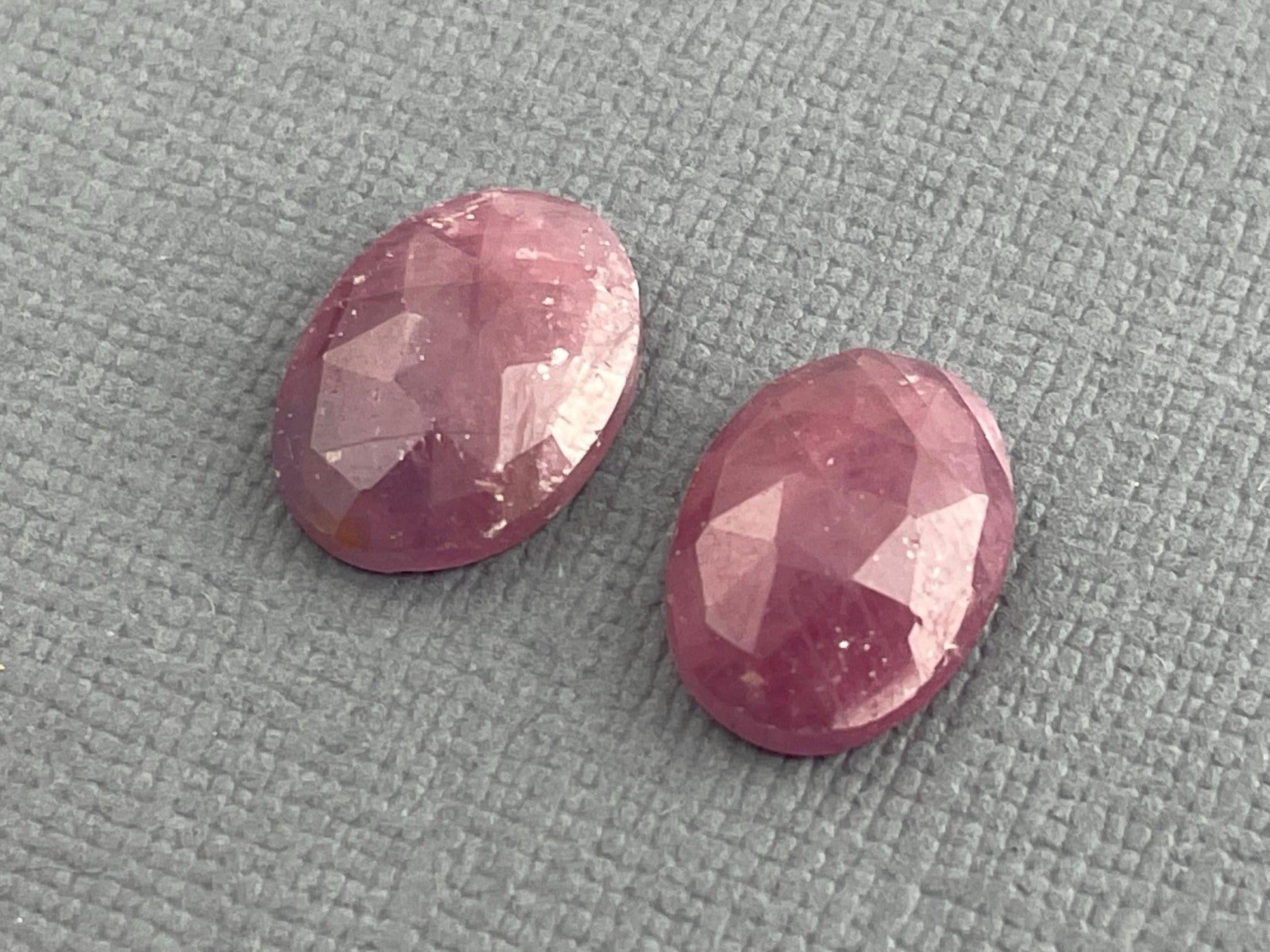Purple Pink Sapphire Rose Cut Pair | 12.5mm x 9mm | Natural Loose Gemstones | SP508 - Gem Enthusiast