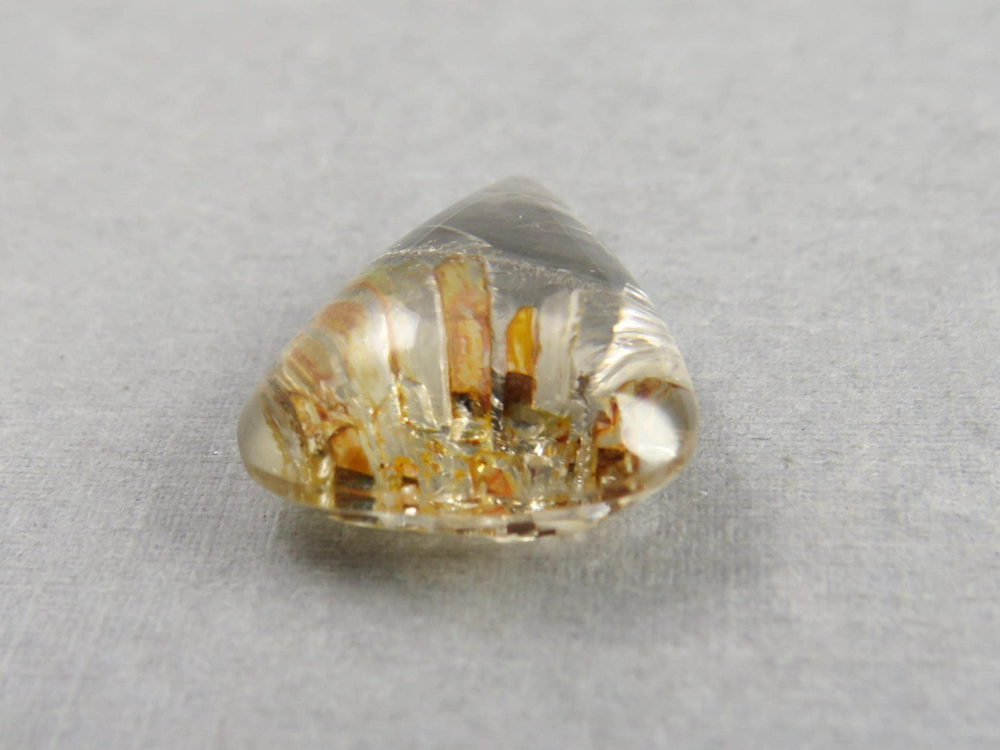 Quartz with Biotite | Pear Cabochon | Brazil | 22x16.5x8 | 16 carats | QU536 - Gem Enthusiast