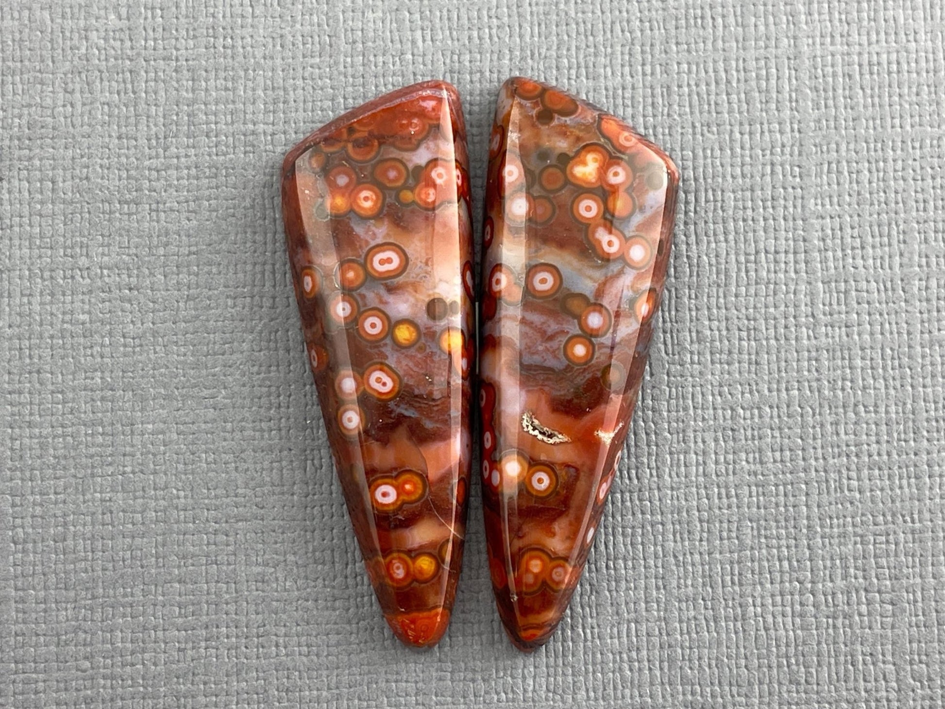 River Jasper Pair | Natural Orbicular Gemstone from Indonesia | JS210 - Gem Enthusiast