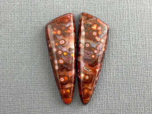 River Jasper Pair | Natural Orbicular Gemstone from Indonesia | JS210 - Gem Enthusiast