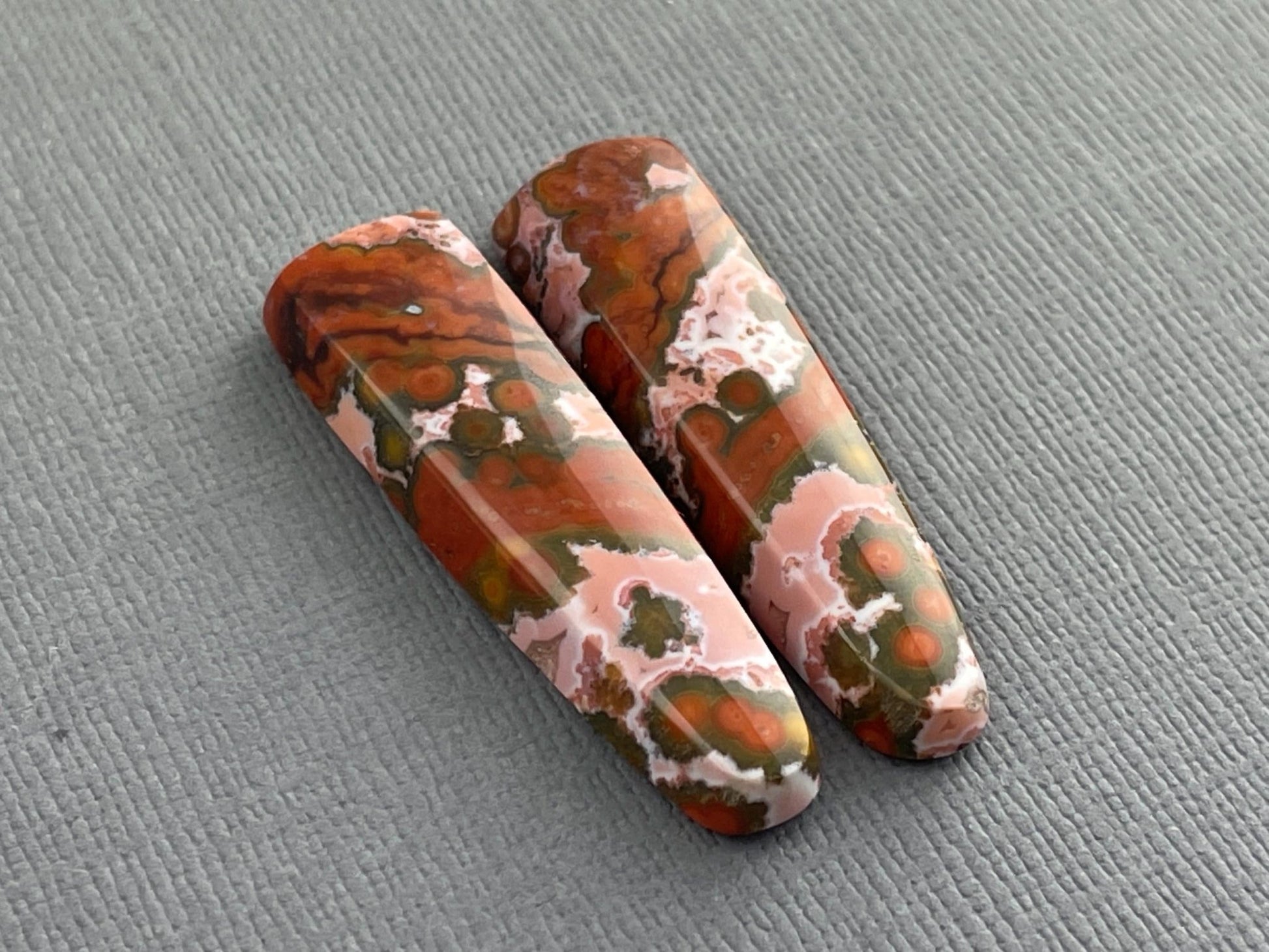 River Jasper Pair | Natural Orbicular Gemstone from Indonesia | JS212 - Gem Enthusiast