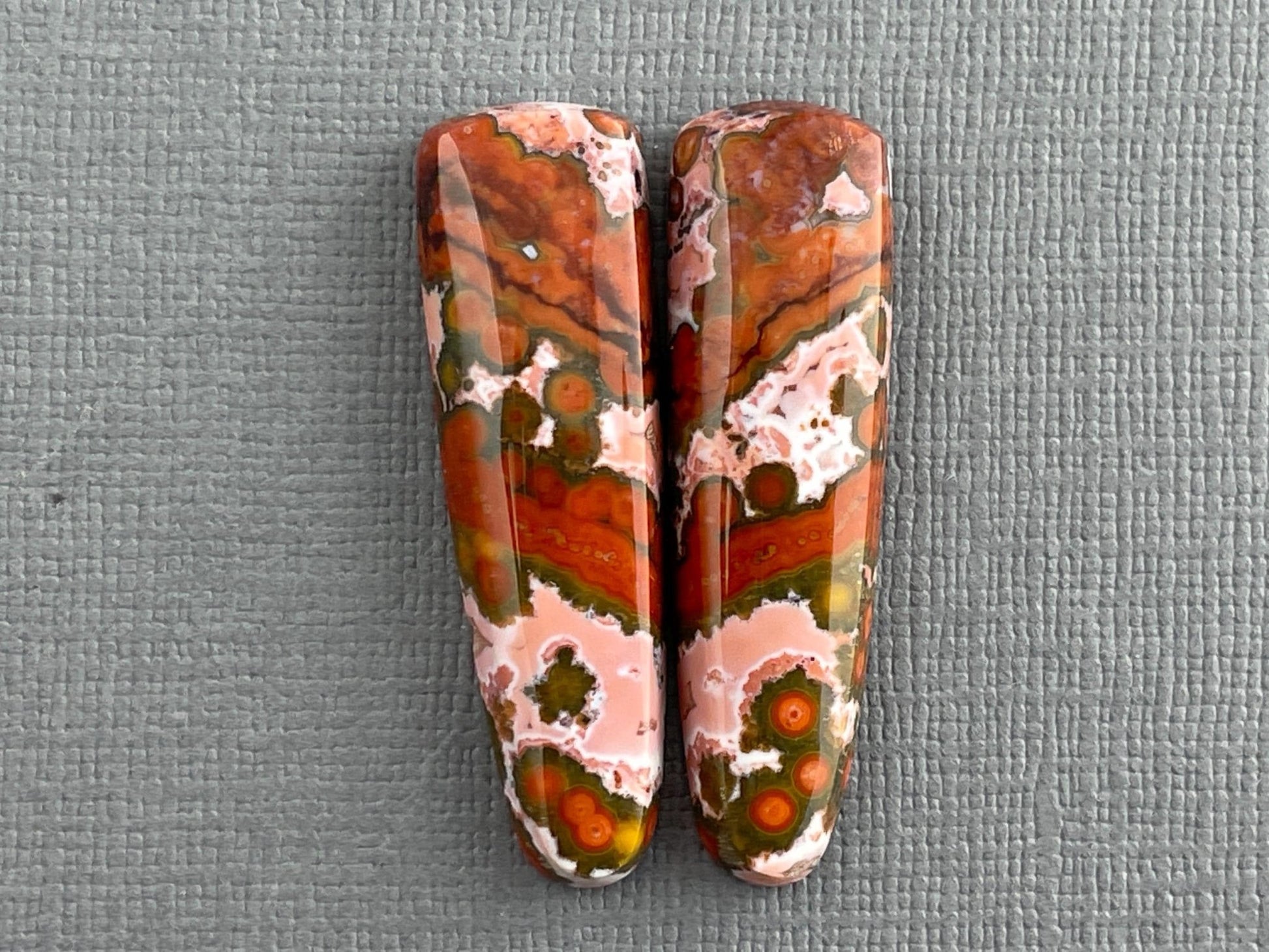 River Jasper Pair | Natural Orbicular Gemstone from Indonesia | JS212 - Gem Enthusiast