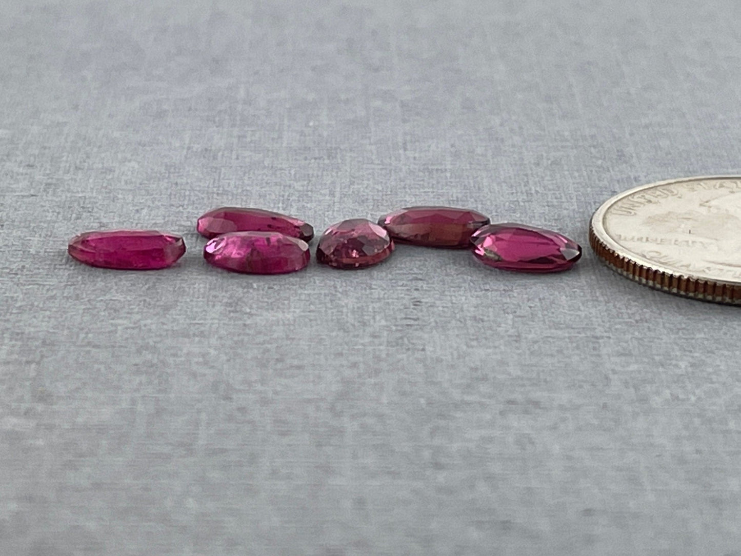 Rubellite Tourmaline Rose Cut Cabochon Lot | Natural Gemstones | 4.6 carats | TR116 - Gem Enthusiast