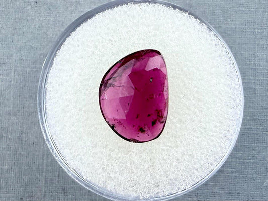 Rubellite Tourmaline Rose Cut Cabochon | Natural Gemstone | 3.27 carats | TR142 - Tourmaline - Gem Enthusiast