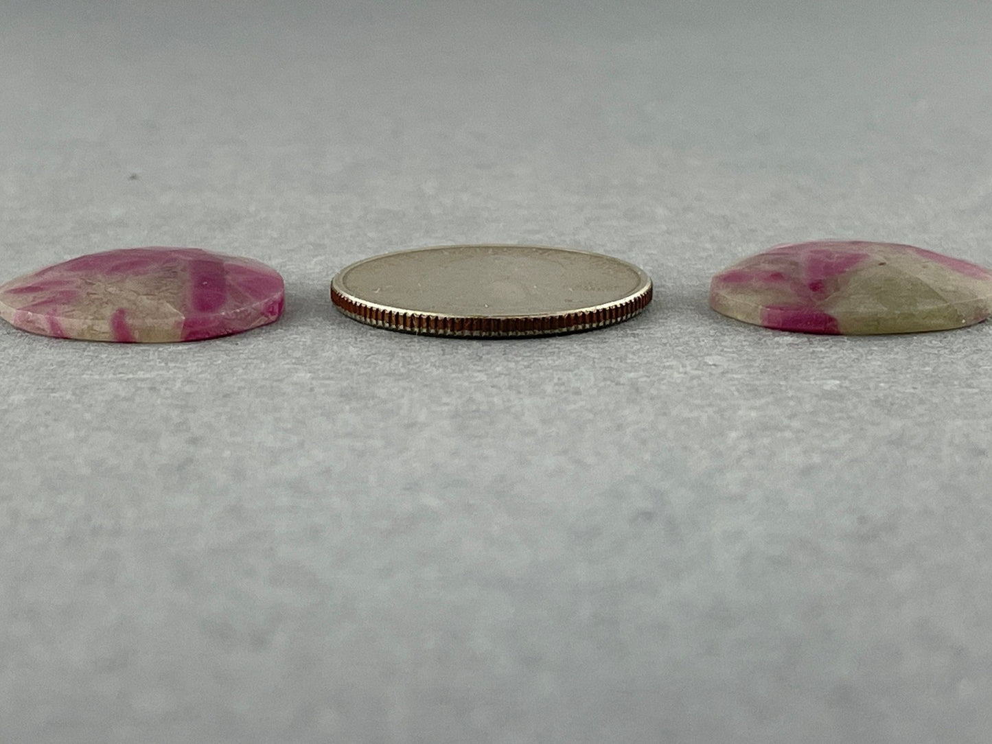 Ruby Included Quartz Pair | Rose Cut Natural Loose Gemstone | Pear Shape | RC107 - Gem Enthusiast