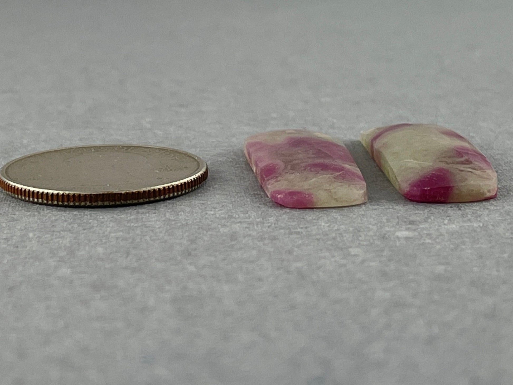 Ruby Included Quartz Pair | Rose Cut Natural Loose Gemstone | RC106 - Gem Enthusiast