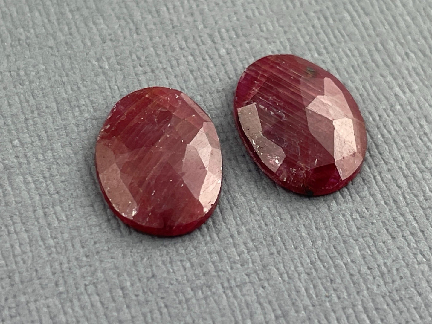 Ruby Rose Cut Cabochon Pair | Natural Corundum Gemstone | 13mm x 10mm | RU425 - Gem Enthusiast