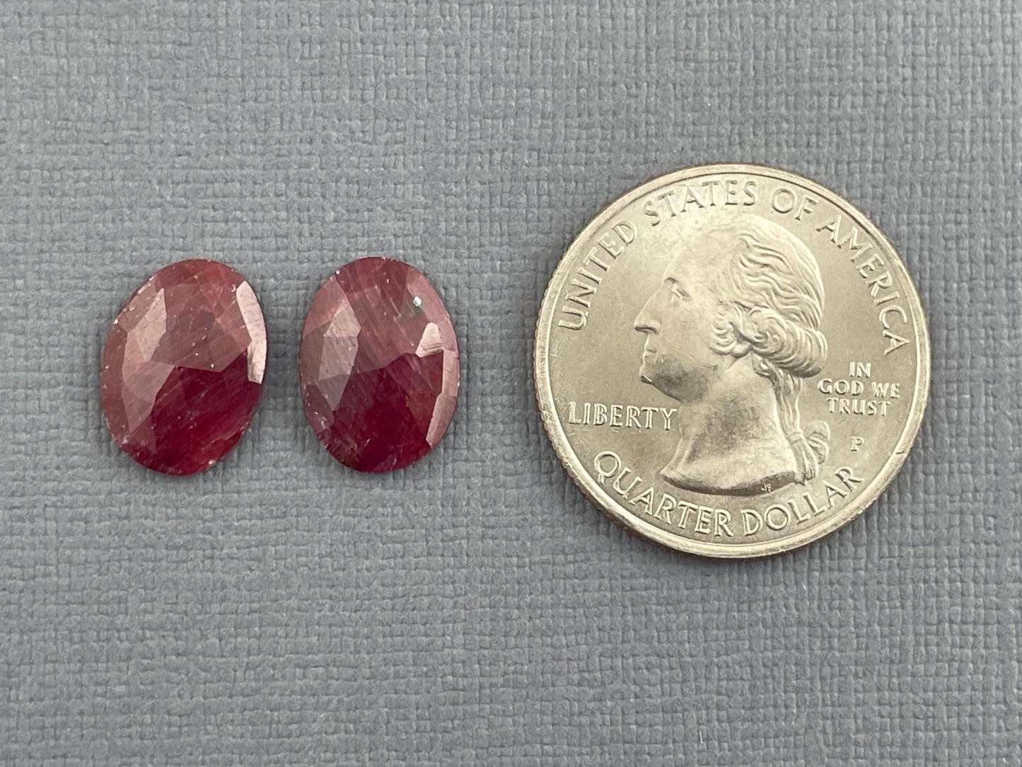 Ruby Rose Cut Cabochon Pair | Natural Corundum Gemstone | 13mm x 10mm | RU425 - Gem Enthusiast
