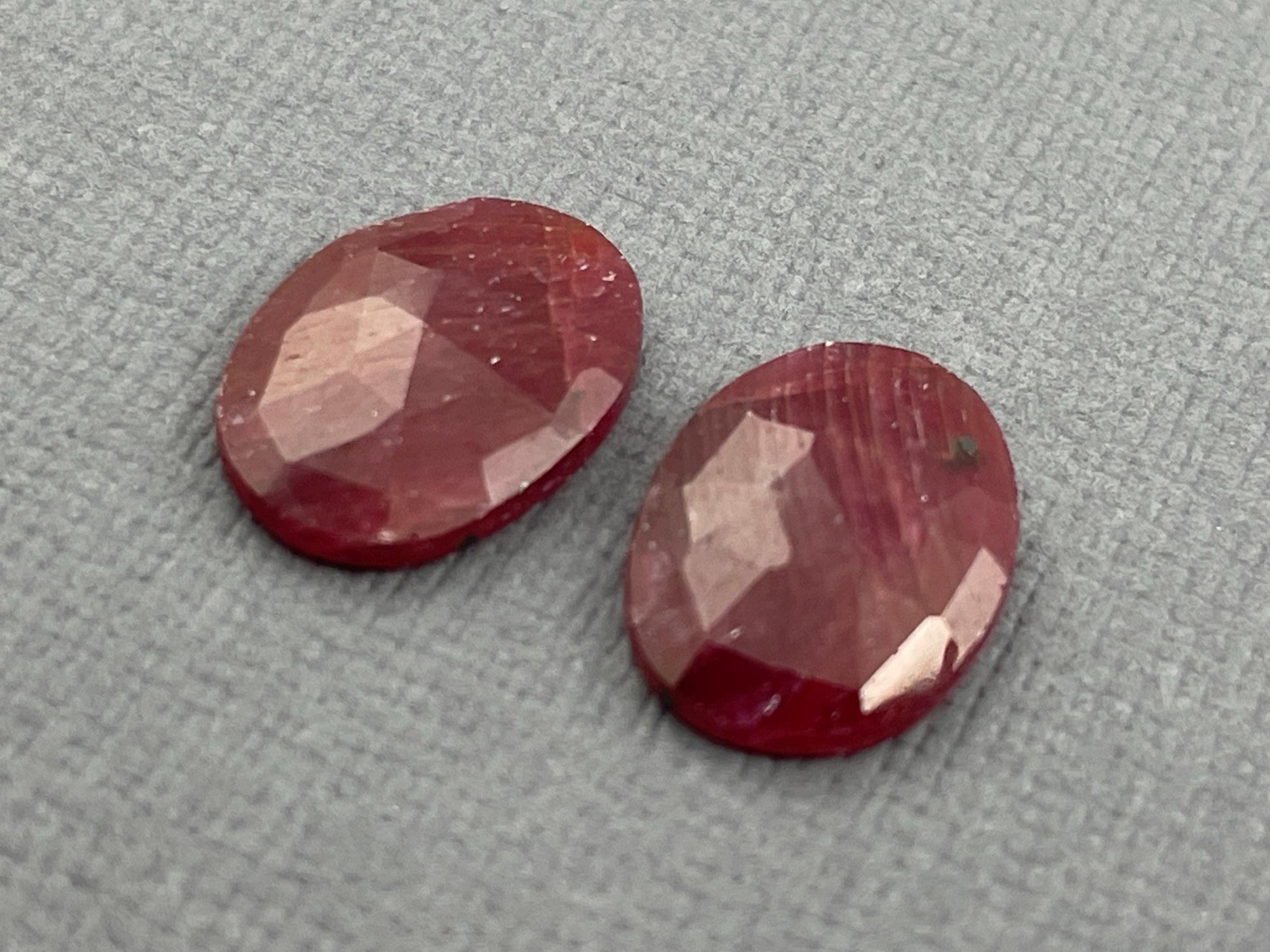 Ruby Rose Cut Cabochon Pair | Natural Corundum Gemstone | 13mm x 10mm | RU425 - Gem Enthusiast